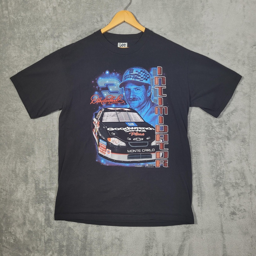 Vintage Dale Earnhardt Shirt Mens XL Black Intimidator NASCAR Racing 2001 Tee